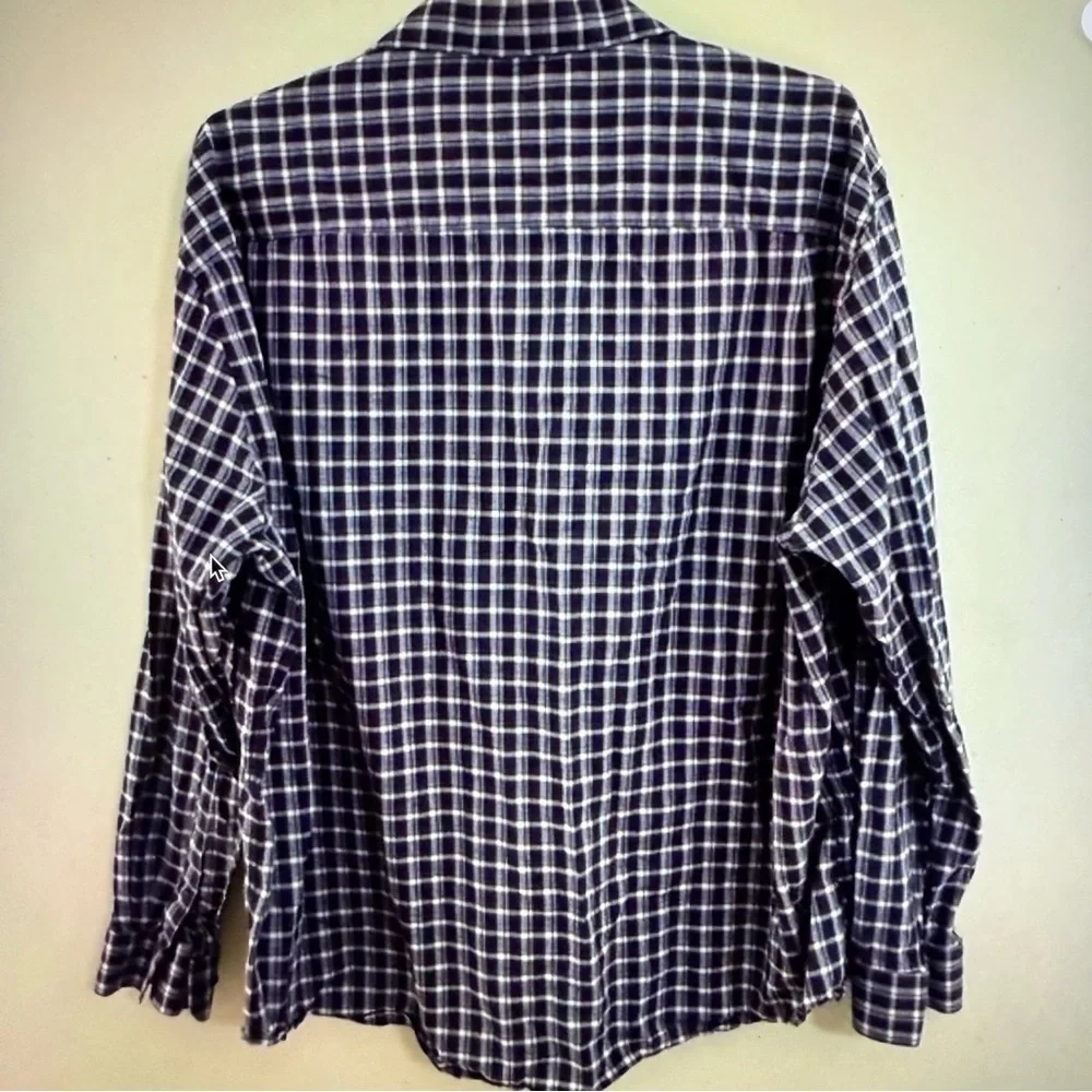 Jos. A. Bank blue and White Checkered Shirt plaid cotton button down size 4X
